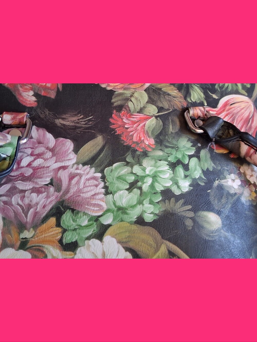 Floral Tote Handbag - Black Multi - Picture 5 of 7